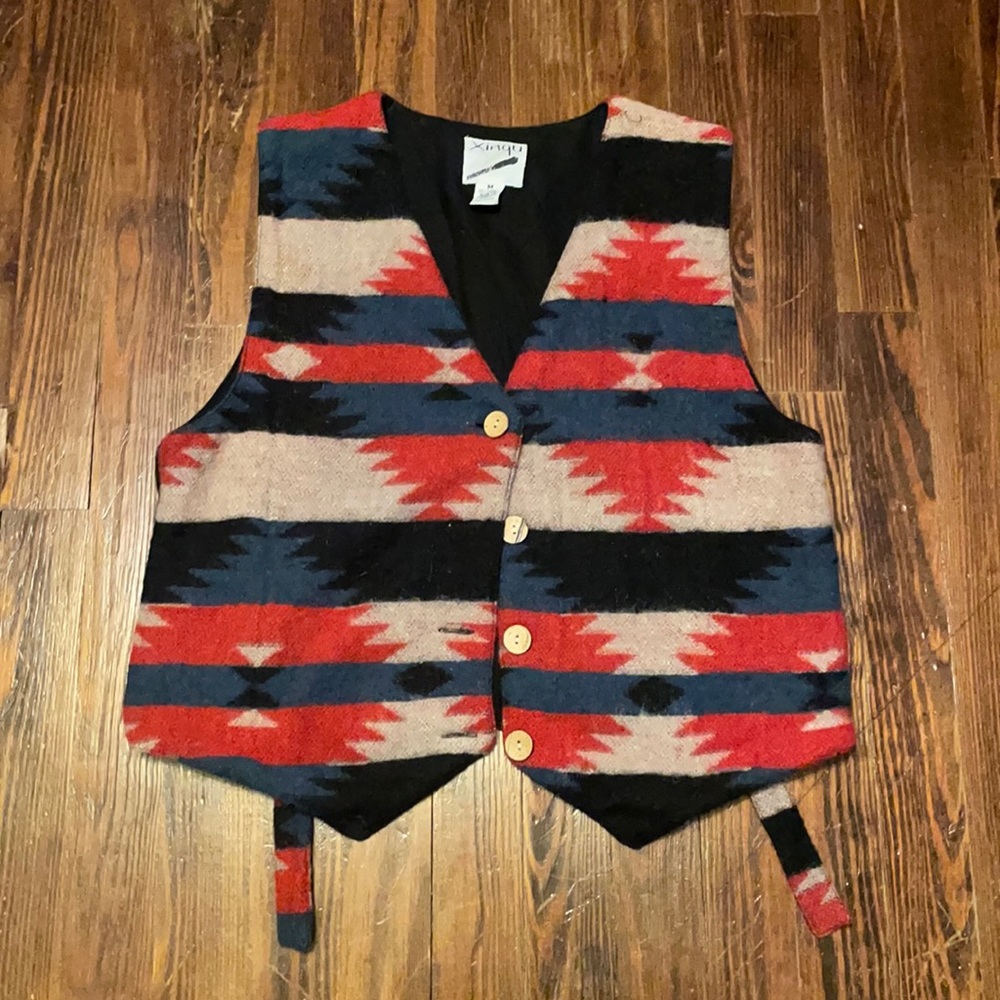 Vintage Xinqu wool Aztec vest